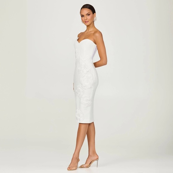 HELSI Kaia Floral Strapless White Dress M - Picture 2 of 12